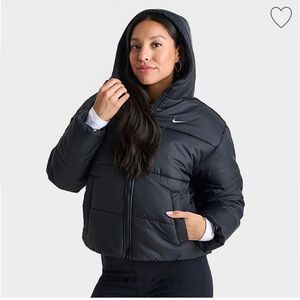Nike therma fit cropped hooded puffer jacket size M